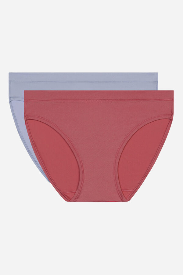 Womensecret Pack of 2 panties in ultra-stretch fabric with a second skin effect bordeaux