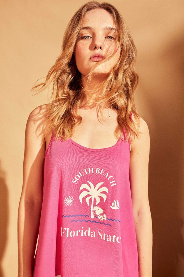 Gisela Printed Snoopy strap pyjamas pink