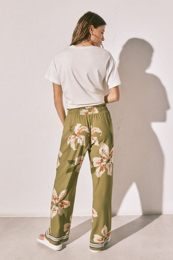 Women'secret Floral print long trousers green