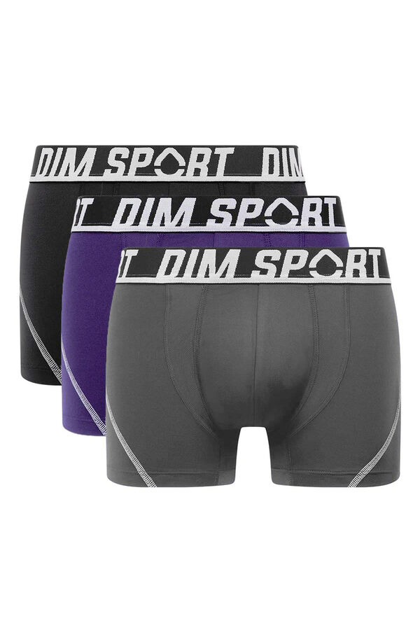 DIM Pack de 3 boxers de deporte de microfibra con malla transpirable DIM negro