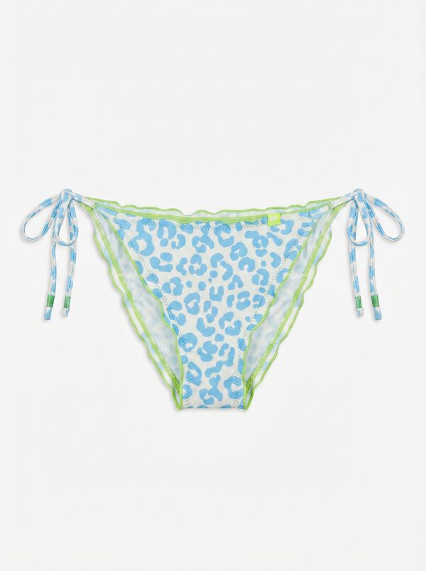 HI&BYE Culotte de bikini br&eacute;silienne &agrave; brides imprim&eacute; animal bleu imprim&eacute;