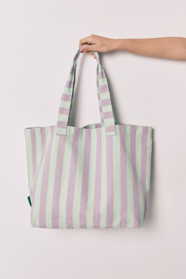 HI&BYE Green striped tote bag green