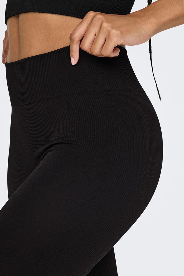 Only Play Legging largo el&aacute;stico de canal&eacute; negro