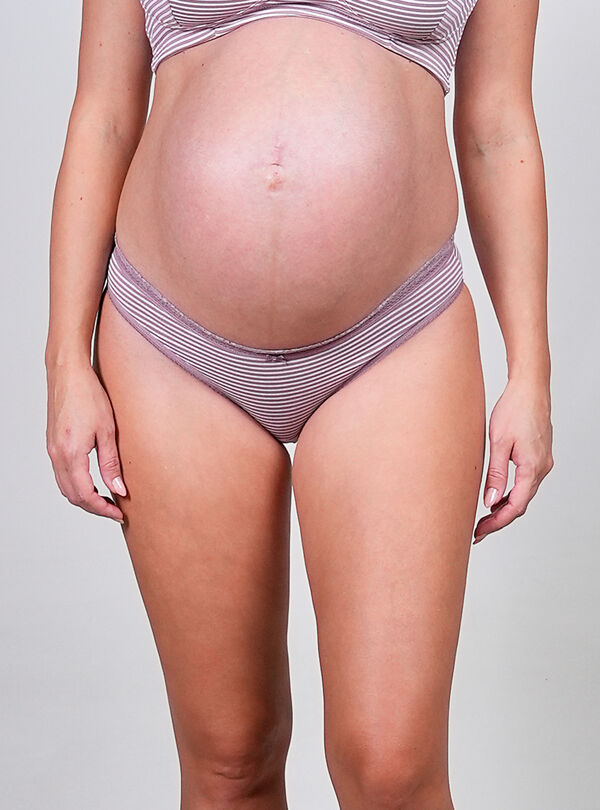 Womensecret Striped cotton maternity panty pink