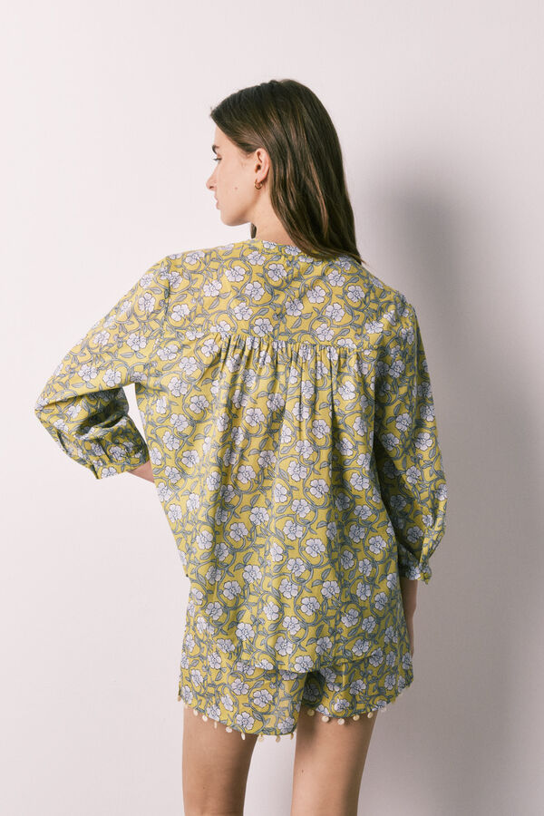 Women'secret Ensemble court chemise imprim&eacute; fleurs vert