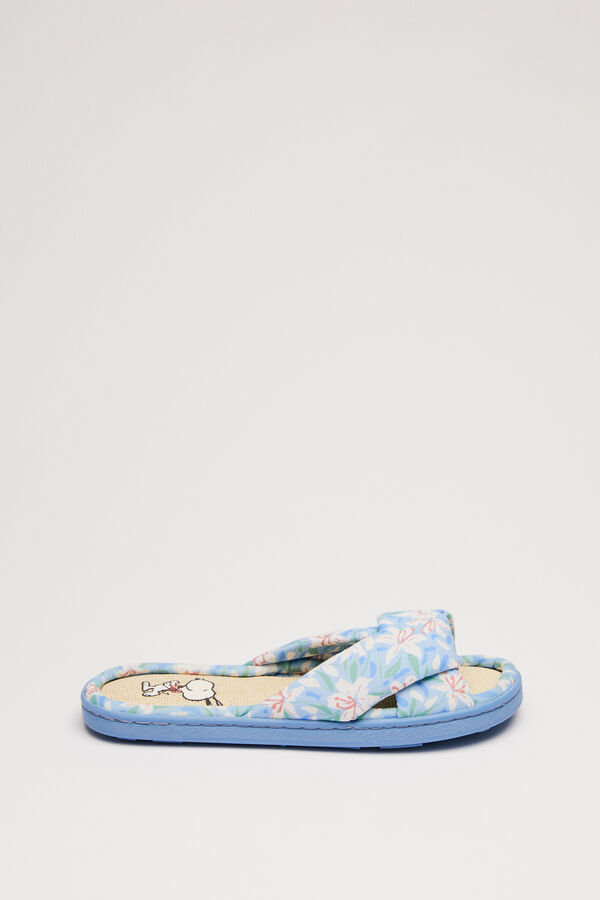 Womensecret Snoopy slippers with tie front blue