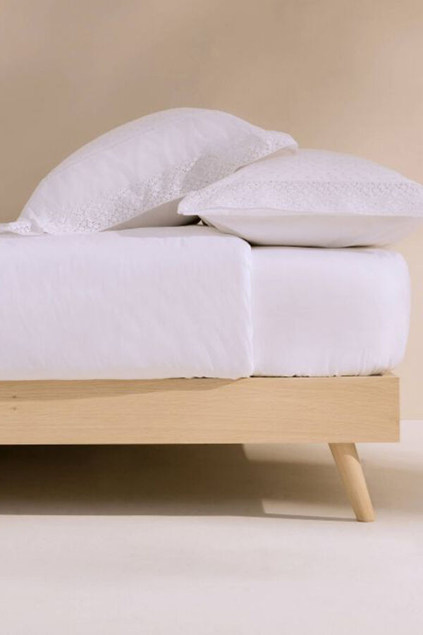 Womensecret Bettbezug Baumwollperkal Stickerei. Bett 150-160 cm. Weiß