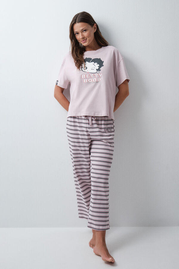 Women'secret Pink striped long pyjamas Betty Boop pink