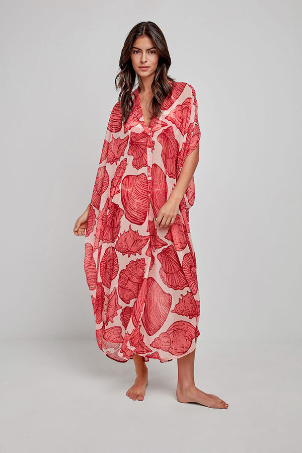 Gisela Long printed kaftan white