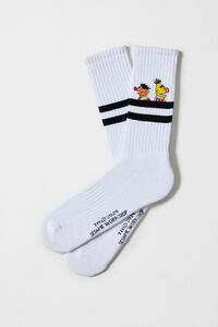 Besocks Meias esportivas altas Besocks da Vila Sésamo em algodão orgânico branco