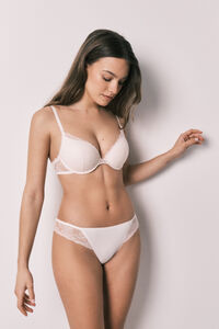 Women'secret Roze mikrofiber i čipkaste klasične gaćice