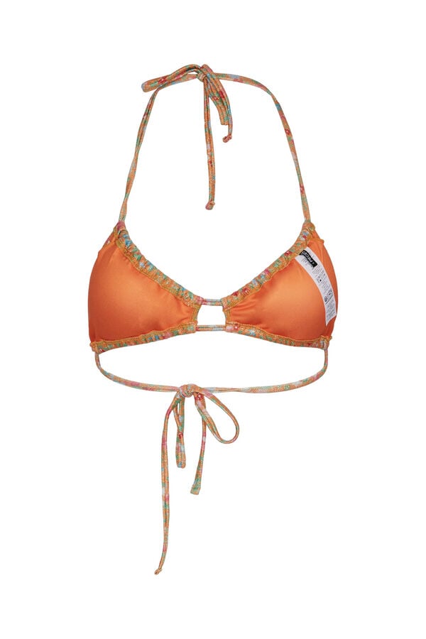 Womensecret Top de bikini con estampado de flores naranja