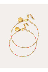 Singularu Arany bevonat&uacute; ac&eacute;l bar&aacute;ts&aacute;g kark&ouml;tő, 2 db-os szett r&aacute;vasalt mint&aacute;s