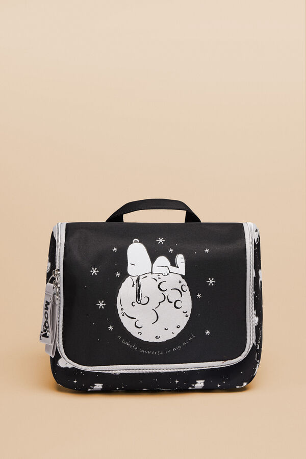 Womensecret Snoopy-mintás, nagy méretű ételhordó táska fogantyúval fekete