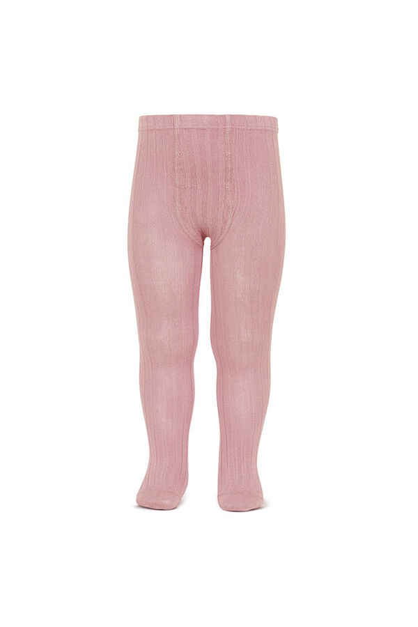 Condor Meias-calças básicas caneladas rosa