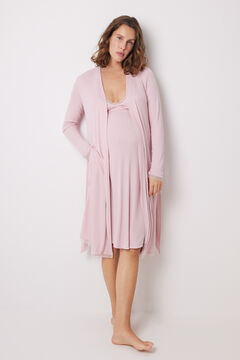 Womensecret Pink viscose midi maternity robe pink