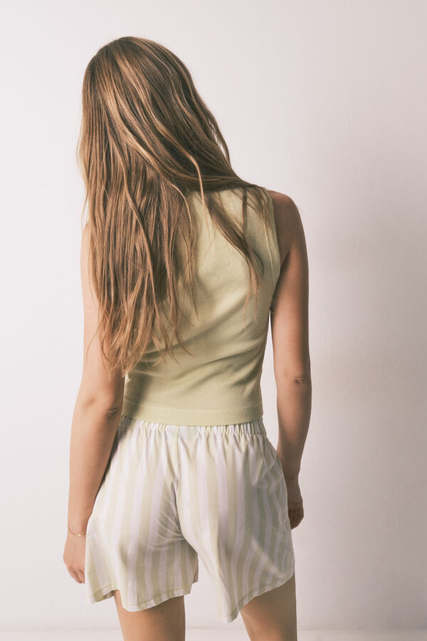 HI&BYE Green striped cotton short pyjamas green