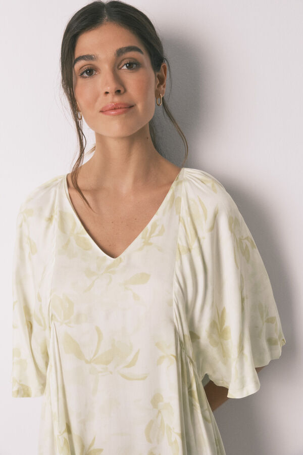 Women'secret Long printed nightgown with wide sleeves printed