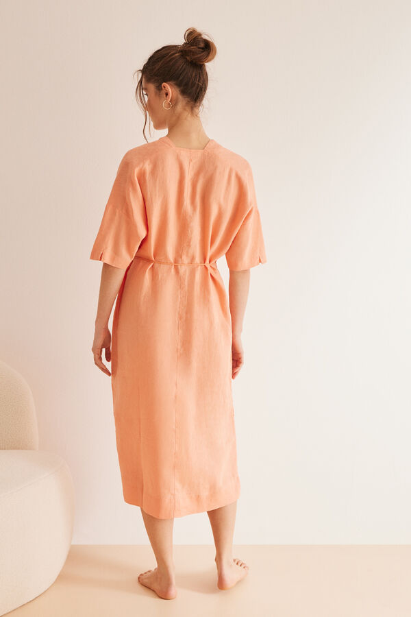 Womensecret Lanena kaftan haljina narančaste boje Narančasta