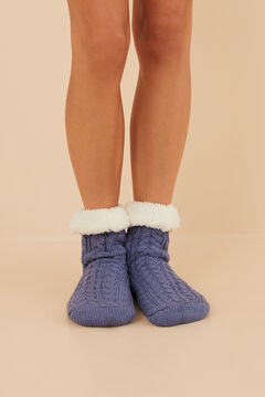 Womensecret Blue tricot boot socks blue