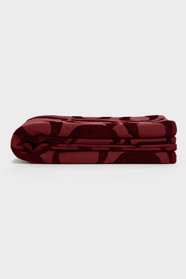 Gisela Jacquard-Handtuch mit Logo-Print Rot