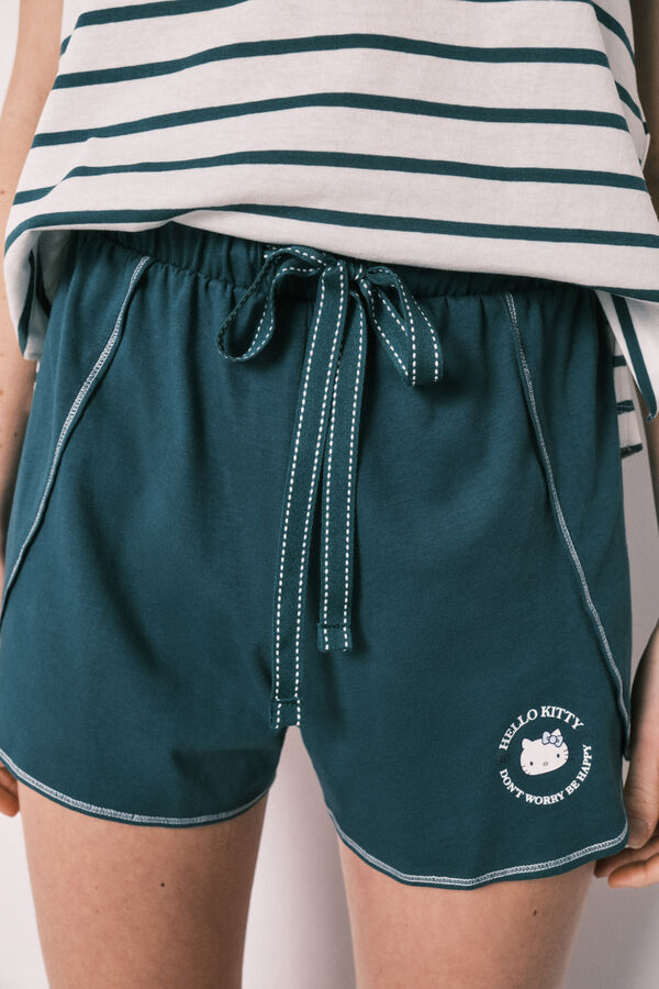 Women'secret Striped short pyjamas HELLO KITTY white