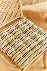 Womensecret Almofada para cadeira quadrada em algodão com riscas multicoloridas Oran estampado