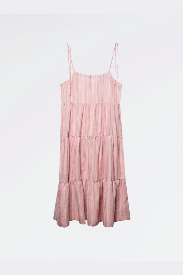 Ohma Striped maternity maxi dress pink