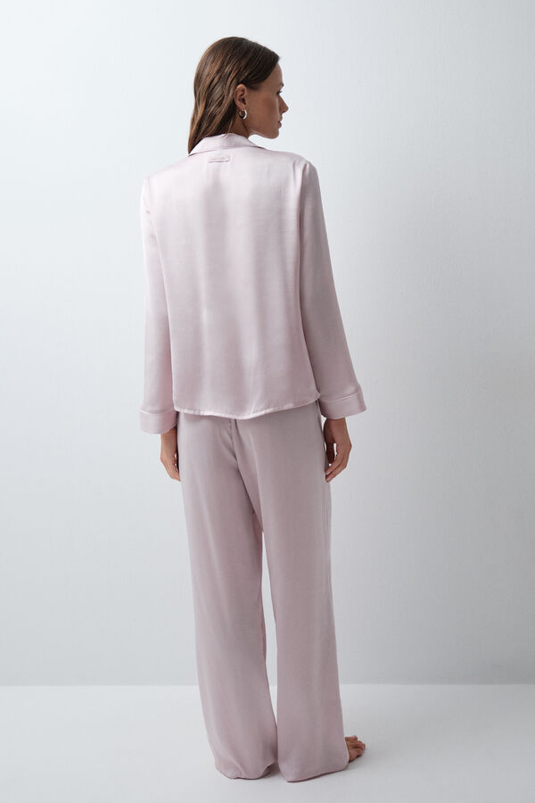 Women'secret Pyjama long chemise satin&eacute; rose rose