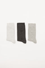 Womensecret Lot 3 chaussettes gris texturé gris