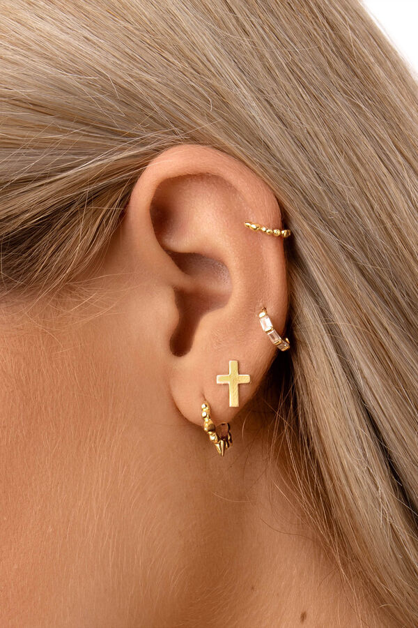 Womensecret Gold Single Rolling Spark Earrings rávasalt mintás