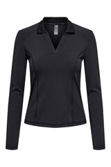 Only Play Camiseta polo manga larga padel negro