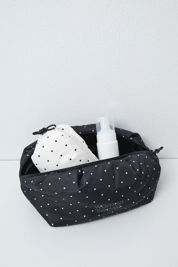 Women'secret Black puffer polka-dots large vanity case black