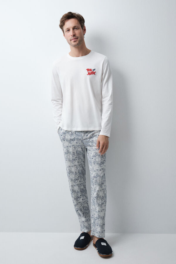 Women'secret Tom & Jerry cotton long pyjamas beige