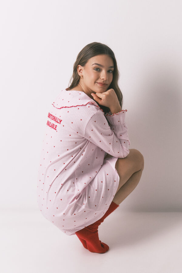 Women'secret Cotton Peter Pan collar nightgown pink