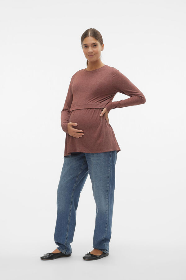 Womensecret Dual-function long-sleeved maternity top Smeđa