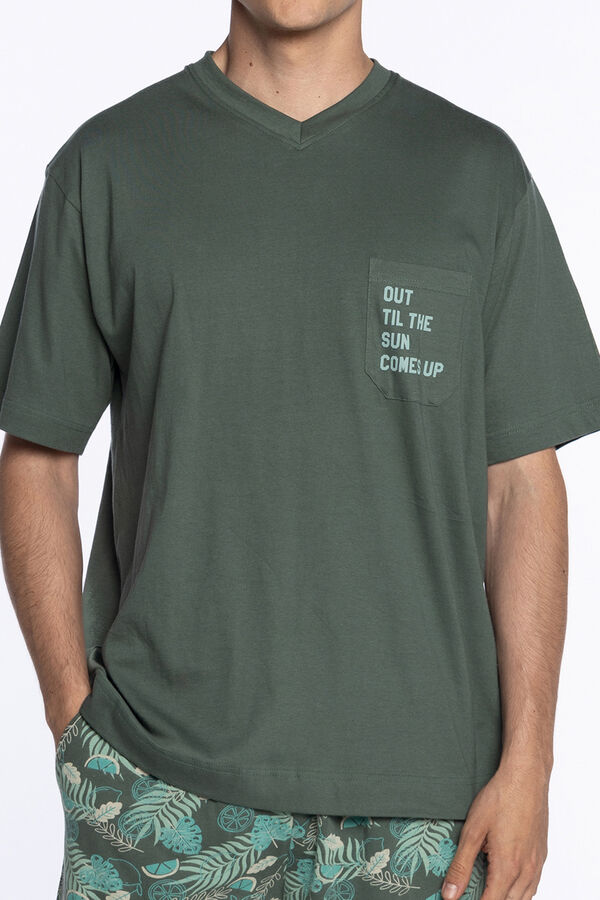 Punto Blanco Pijama curto de algod&atilde;o, Treetop bege