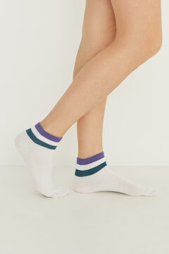 Womensecret 3er-Pack Socken gestreift Weiß