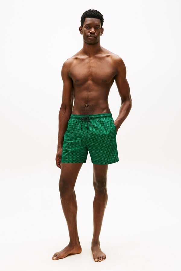 Tommy Hilfiger Flag print men's swimwear green