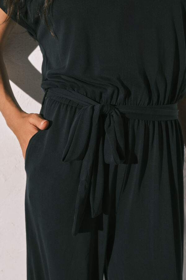 Women'secret Black fluid long jumpsuit black