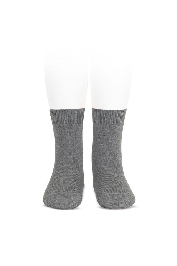 Condor Meias curtas básicas de ponto liso cinzento