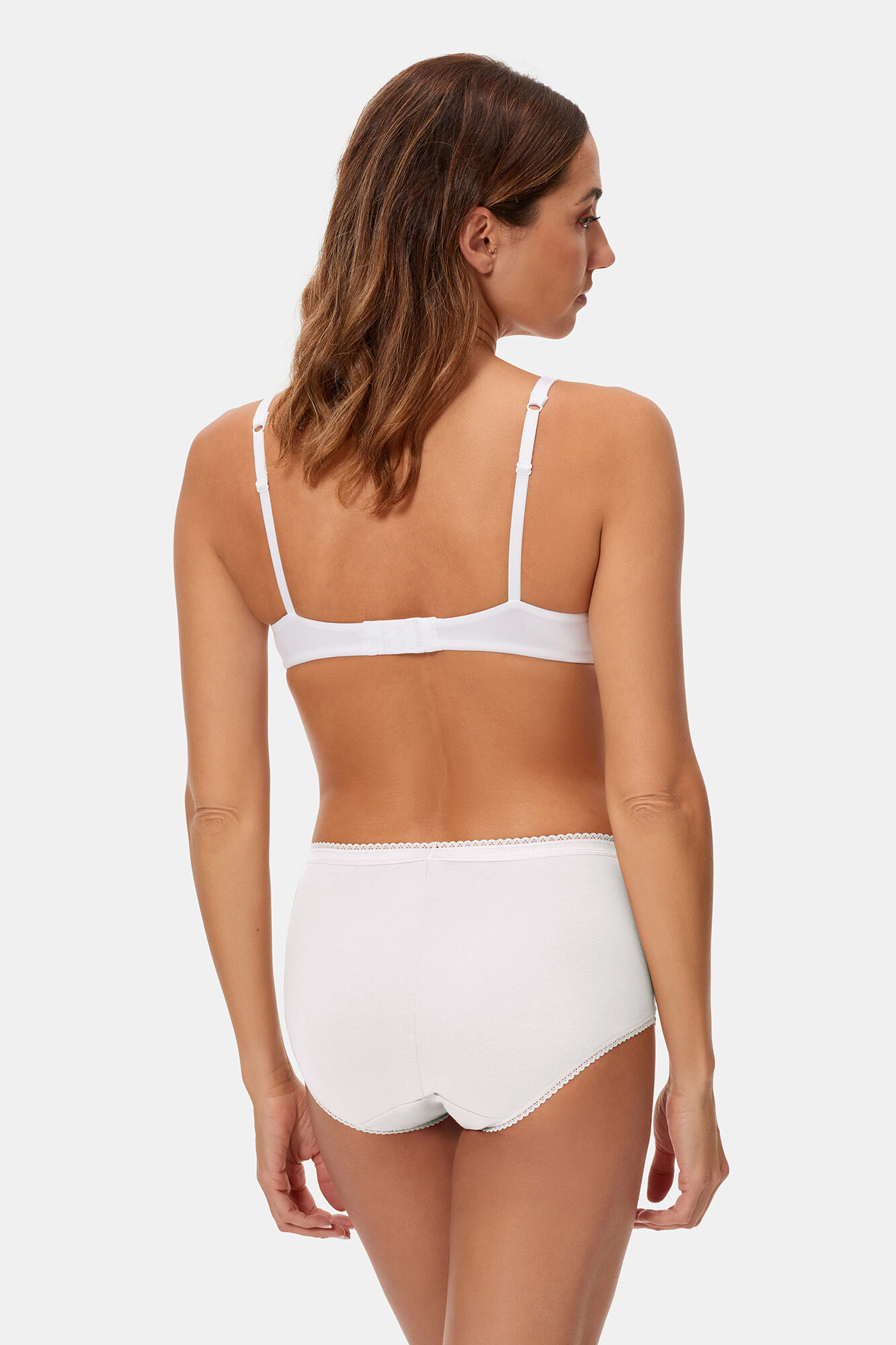 Playtex Pack de 2 bragas altas de algod&oacute;n el&aacute;stico con encaje