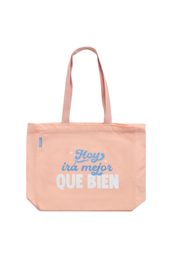 Womensecret Fabric tote bag - Hoy irá mejor que bien (Today will be better than good) rávasalt mintás