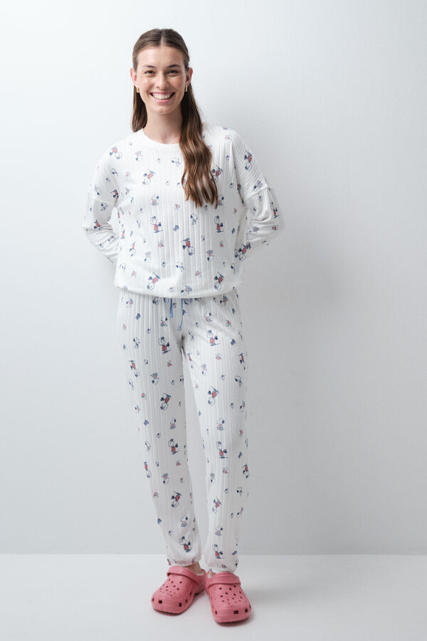 Women'secret White long pyjamas Snoopy beige