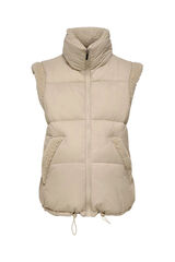 Only Maternity Quilted maternity vest with faux shearling brown