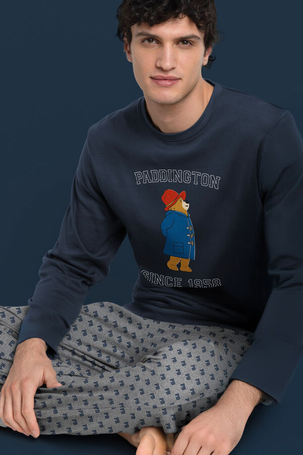 Admas Pijama comprido estampado Paddington para homem azul