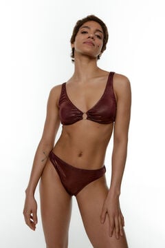 Womensecret Brazilian-Bikinihöschen mit Glitzereffekt und Metallic-Applikation Cady Copper Rot