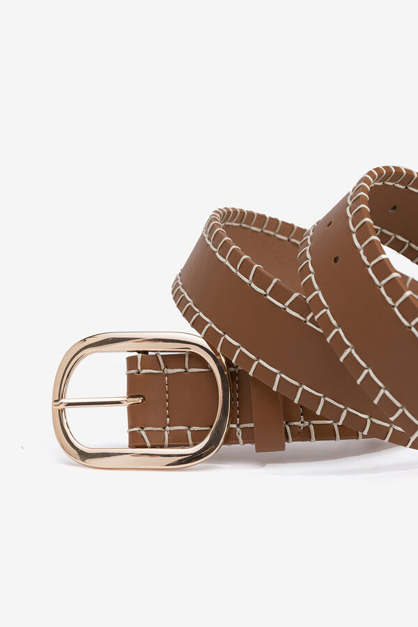 Vilanova Cinto com efeito de couro bordado cru