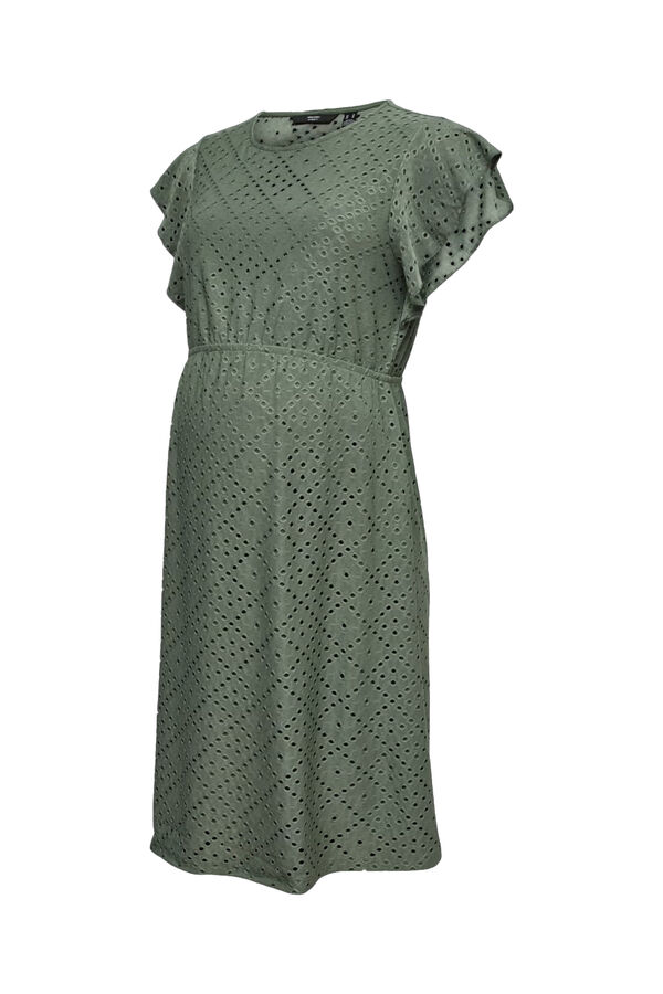 Mamalicious Kurzes Maternity-Kleid mit Lochmuster Gr&uuml;n