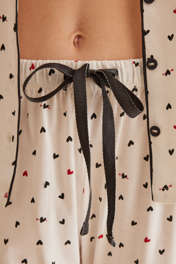 Womensecret Pyjama chemise pantacourt 100 % coton Snoopy blanc